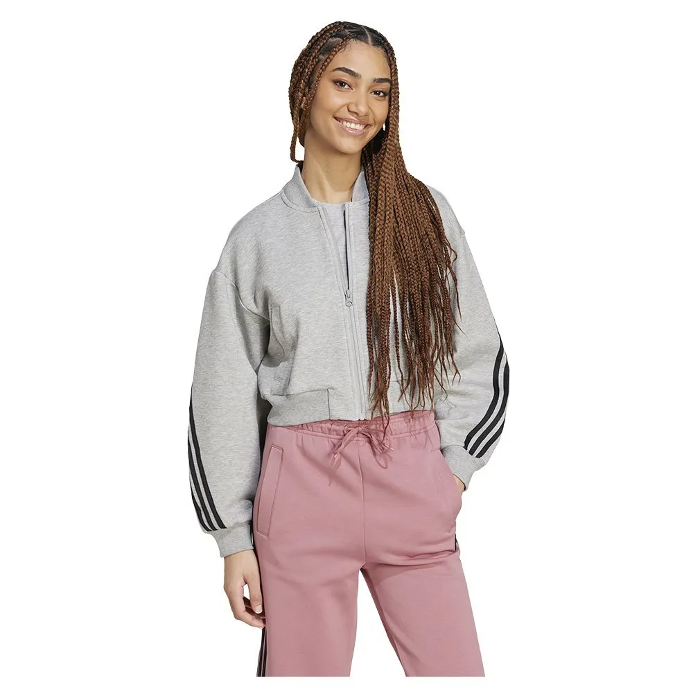 adidas Future Icons 3 Stripes bomber jacket Grey | Dressinn