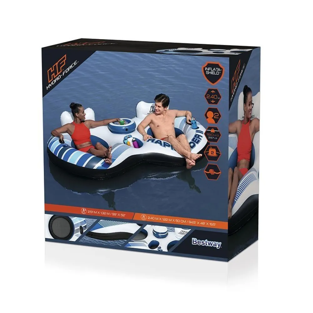 Range Rider Float Bestway Rapid Rider double ring float with handles Multicolor| Swiminn
