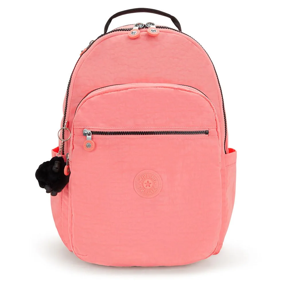 Zaino Kipling Seoul 27 Litri - Nylon Marrone Dorato, Cinghie Regolabili, Nuovo Con Etichette - 3