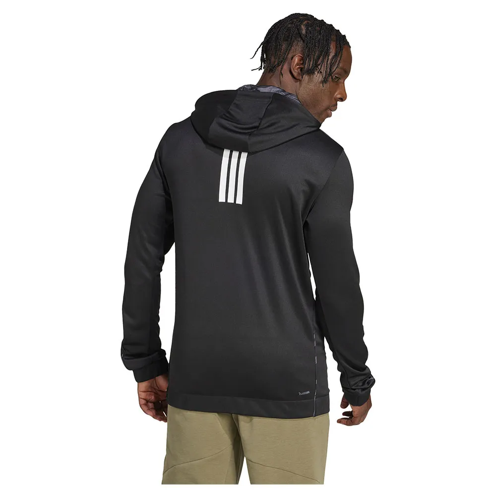 Is6151 adidas Train Essentials Camo full zip sweatshirt Black | Traininn
