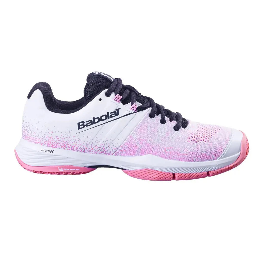 Chaussures De Padel Babolat Sensa Pour Femme - Taille EU 37 (UK 4), Couleur Noir/bleu - Légères, Confortables, Semelle Adhérente