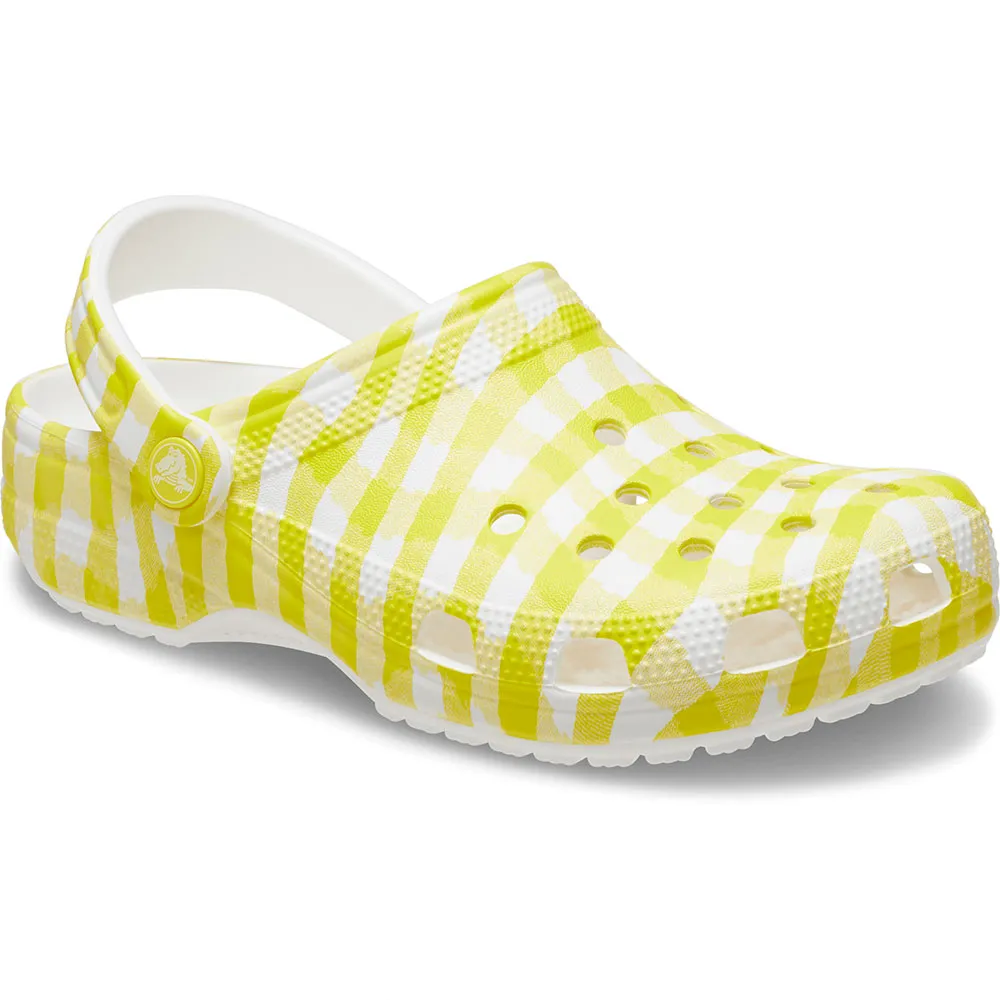 Traskor Blue Crocs Classic Gingham träskor Gul | Dressinn