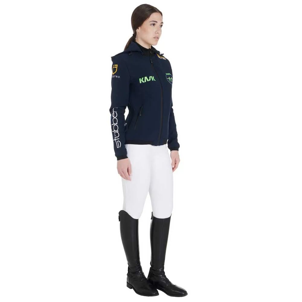 Equestro Multilogo Softshell Woman Jacket Blue | Horse Riding