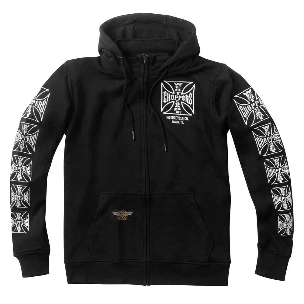 West coast choppers Dominator full zip sweatshirt Black| Motardinn