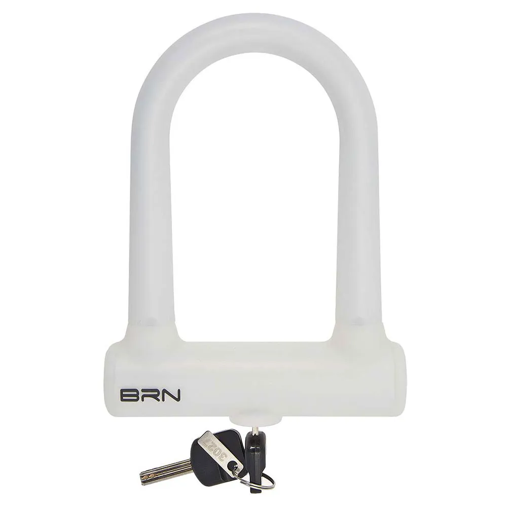 Brn Arco Fixed Silicone U-lock, Silver | Bikeinn