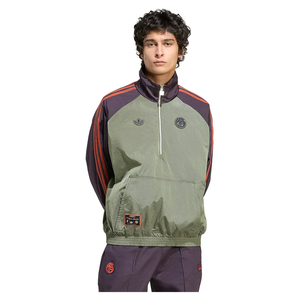 adidas FC Bayern Terrace Icons ハーフジップスウェットシャツ 緑 