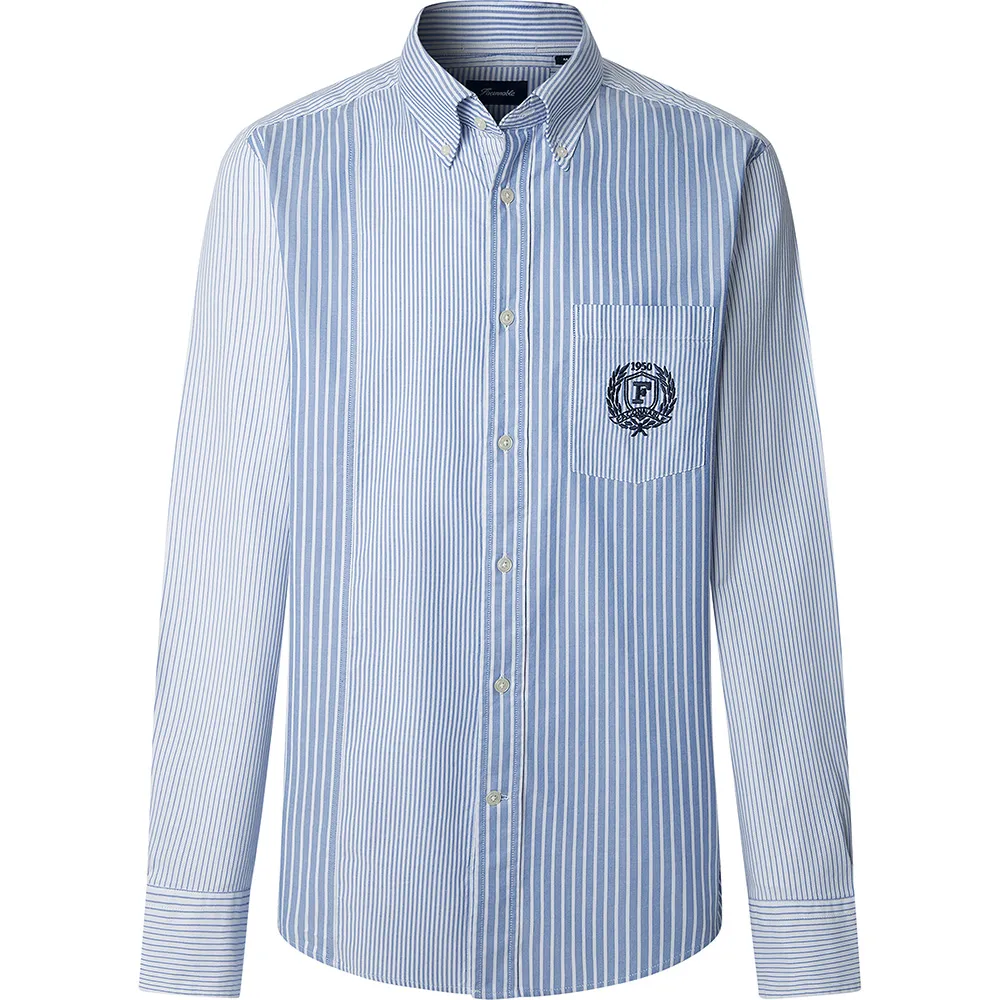 Façonnable Oxfrd Stop Patch long sleeve shirt Blue | Dressinn display picture 1