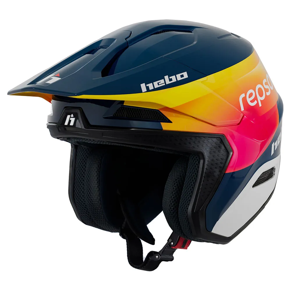 Hebo REPSOL ジェットヘルメット 本体 Hebo HTR F01 Zone Pro Team open face helmet Blue | Motardinn