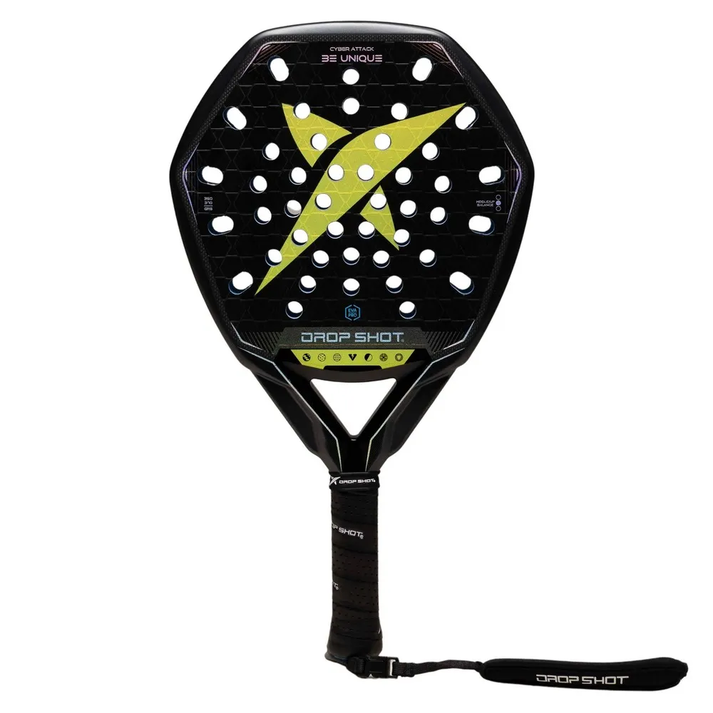 Drop Shot Unique Padel Racket Drop shot Cyber attack padel racket Black | Smashinn