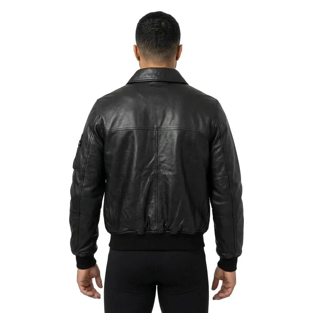 Alpha industries CWU 45/P leather jacket Black | Dressinn