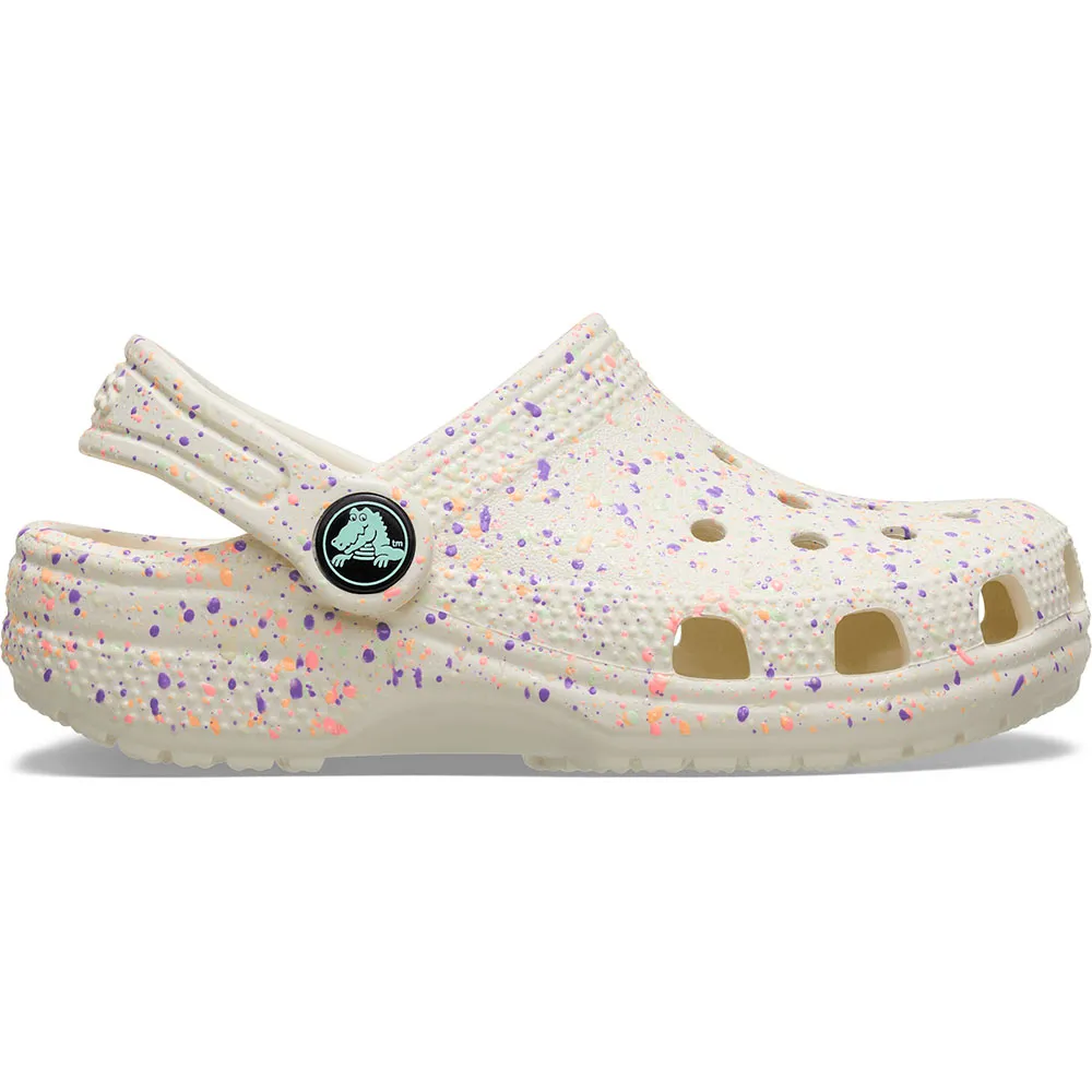 Traskor Blue Crocs Classic Glow Paint Splatter träskor Vit | Dressinn Träskor