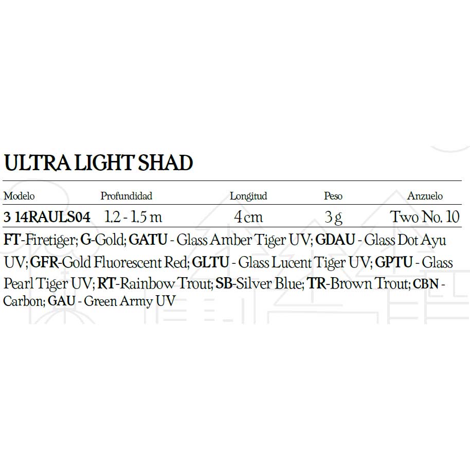 Rapala Ultra Light Shad Sinking Voorn 40 Mm 3g