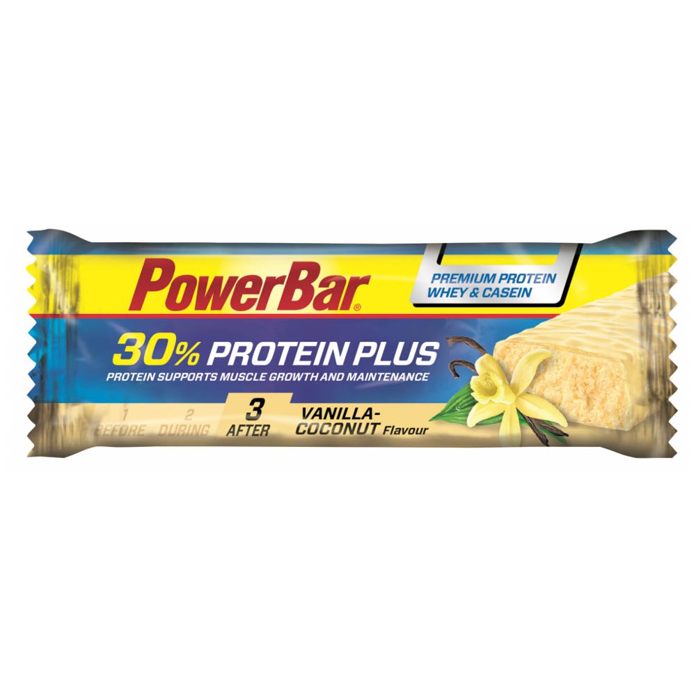 Powerbar Proteiini Plus 30% 55g 15 Yksiköitä Vanilja Ja Kookos Energiaa Baarit Laatikko