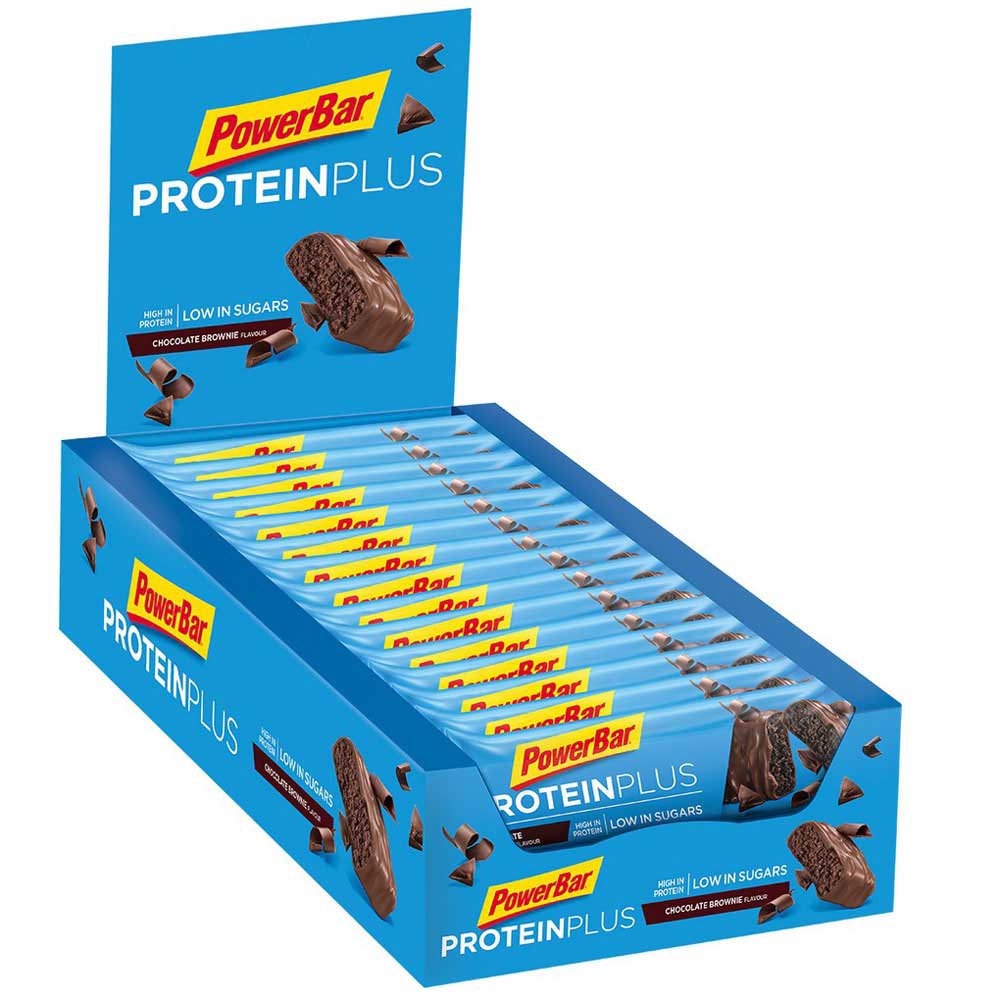 powerbar-protein-plus-lagt-socker-35-g-choco-brownie-enheter-choco-brownie-energi-barer-lada