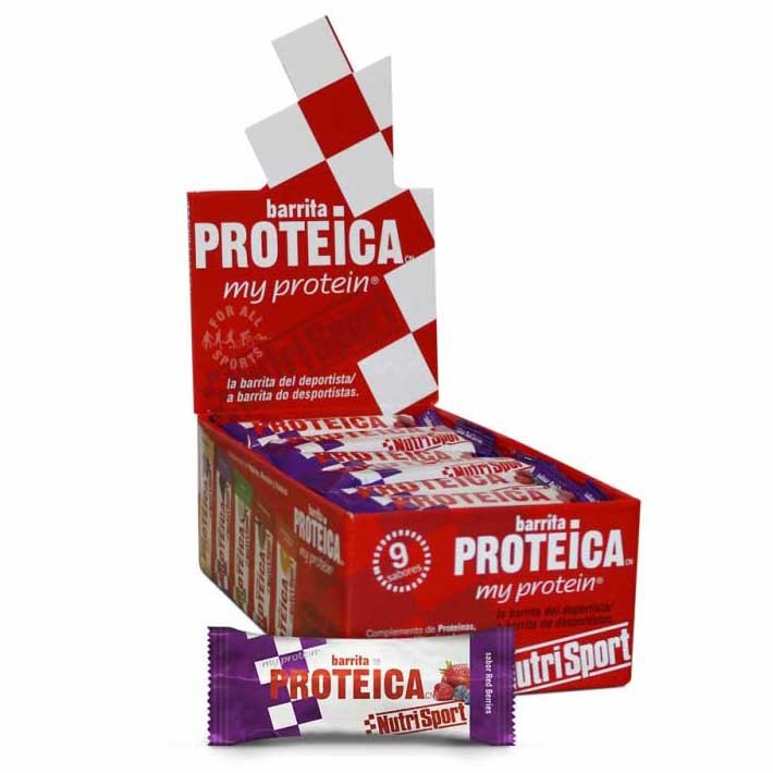 nutrisport-proteiini-24-yksikoita-punainen-marjat-energiaa-baarit-laatikko