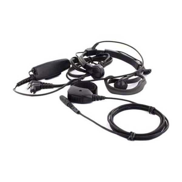 patologisk Europa Dempsey Albrecht Throat Microphone Headset with PTT and Finger PTT AE 38 Black|  Motardinn
