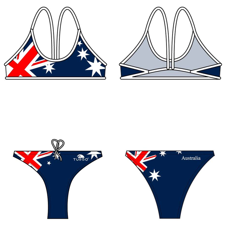 Turbo Bikini Bandeira Australiana Striscia Sottile