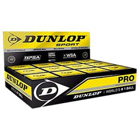 Dunlop Caja Pelotas Squash Pro Doble Punto Amarillo