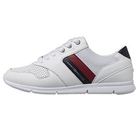 Women's Tommy Hilfiger Metallic Lightweight Cushioned Trainers in White 