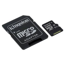 Kingston Tarjeta Memoria Canvas Select Micro SD Class 10 64GB+Adaptador SD