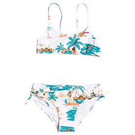 NWT Roxy Girl's Blue Island Tiles 2 Pc Tankini Bikini Swimsuit Set 7/8/10/12/16 
