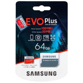 Samsung Micro SDXC EVO+ 64GB+Adapter Geheugen Kaart