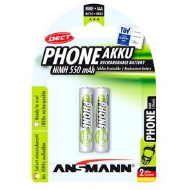 Ansmann Pilas 1x2 MaxE NiMH Recargable Micro AAA 550mAh DECT Phone