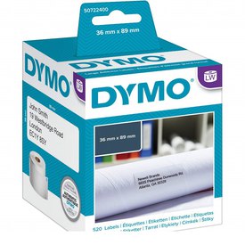 Dymo Etiqueta Large Address Labels 99012 89x36 mm 260 Unidades