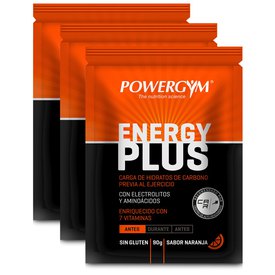 Powergym Energy Plus 90g 3 Einheiten Orange Einzeldosis Kasten