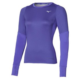 Mizuno Womens 1906 T Shirt Tee Top Blue Sports Running Breathable Reflective 