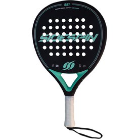 SIDESPIN AW5 Carbon Platform Professional Paddle Tennis Racket 38mm Black Flat Face with VibraLock Technology to Reduce Vibrations from Ball Impact 