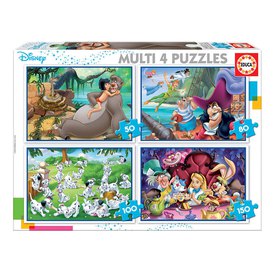 Disney Classiques Multi 4 50-80-100 Pièces Puzzle