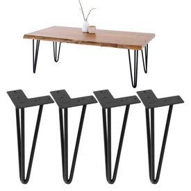 الأسلاك تفعيل مضيق  Ml-design Set Of 4 Table Legs, With 3 Struts, 30 Cm, Black, Made Of  Powder-coated Metal Black| Bricoinn