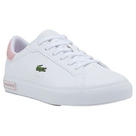 Lacoste Popstop IDS # 7-28SPI204121G Toddler White Canvas Velcro Sneaker 