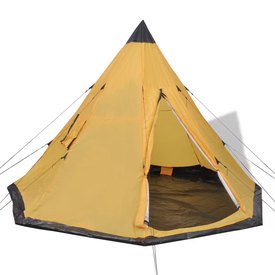 vidaXL Camping Tent 6 Persons Grey and Orange Outdoor Hiking Sleeping House 