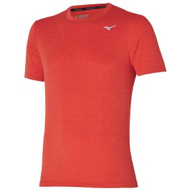Red Sports Running Gym Breathable Mizuno Mens DryAeroFlow T Shirt Tee Top 