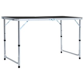 Mesa de camping mesa plegable mesa de jardín con 6 taburete de aluminio 180x60cm azul 