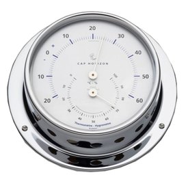 Barigo 85 mm Polished Stainless Steel Thermo-Hygrometer