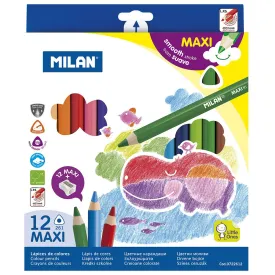 milan-box-12-maxi-triangular-colour-pencils---sharpener