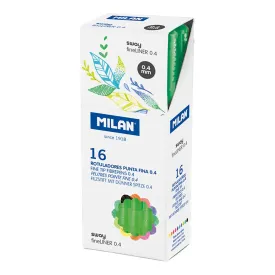 milan-box-16-fine-tip-fibrepens-sway-fineliner-green-0.4-mm