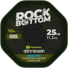 ridgemonkey-linea-de-carpfishing-connexion-rock-bottom-tungsten-semi-coated-hooklink-20-m