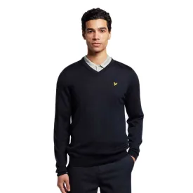 lyle---scott-sueter-com-decote-em-v-tonal-eagle