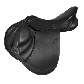 Crosby Prix de Nation Covered Close Contact Jump Saddle - Oiled Cognac - 18