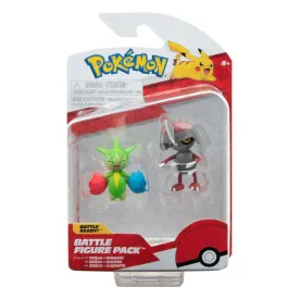 jazwares-2-minifigure-pack-battle-figure-pawniard-blade.-roselia-pokemon-5-cm