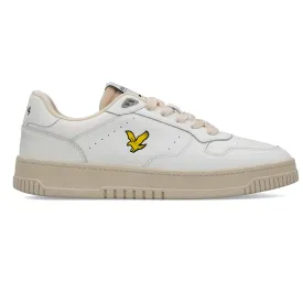 Lyle & Scott White Lace Up Minimalist Canvas Sneakers Yellow Eagle Size 4 Lyle & Scott Sneakers | Dressinn main image 3