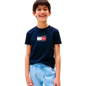 tommy-hilfiger-script-flag-print-kurzarm-t-shirt