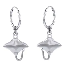 dive-silver-pendientes-stingray-hoop