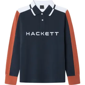 hackett-multi-長袖ポロシャツ