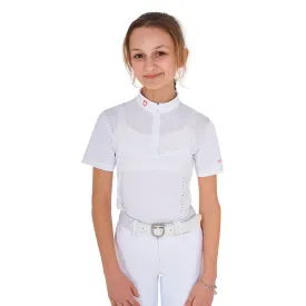 equestro-perforated-competition-junior-kurzarm-polo
