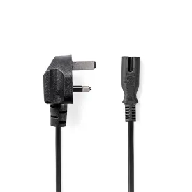 nedis-pcgp11140bk50-uk-power-cable-uk-m-iec-320-c7---nickel-plated-2x-0.75-mm-5-m-3a-250v